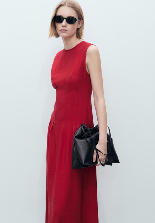 MANGO - Dress Cor - Dark Red
