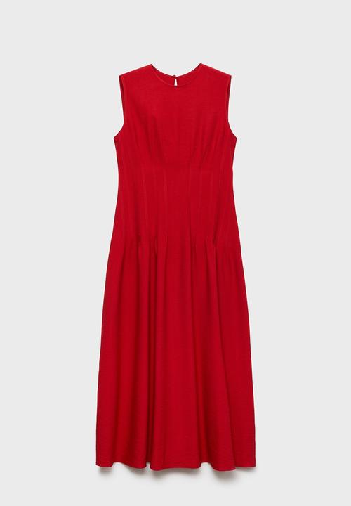 MANGO - Dress Cor - Dark Red