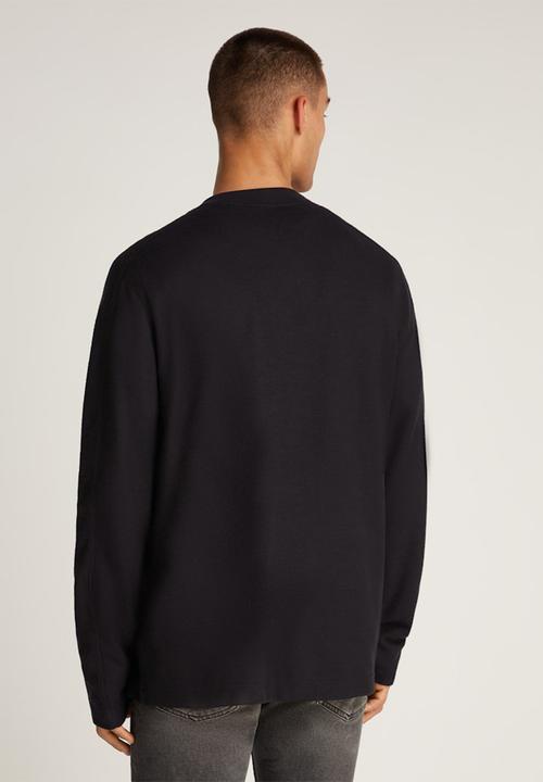 Calvin Klein - BRUSHED RIB LS TEE - Ck Black