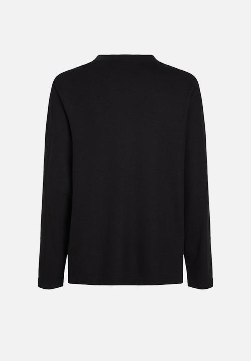 Calvin Klein - BRUSHED RIB LS TEE - Ck Black