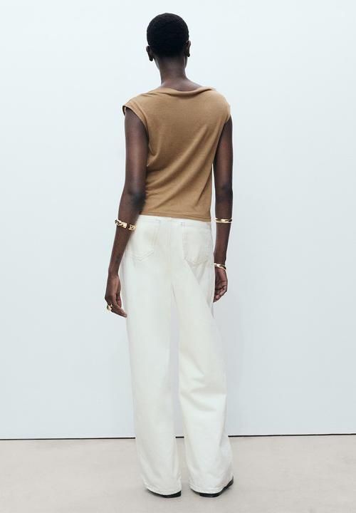 MANGO - Top Marcelin - Beige & Khaki
