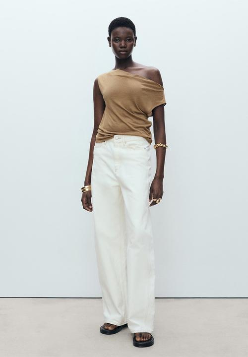 MANGO - Top Marcelin - Beige & Khaki