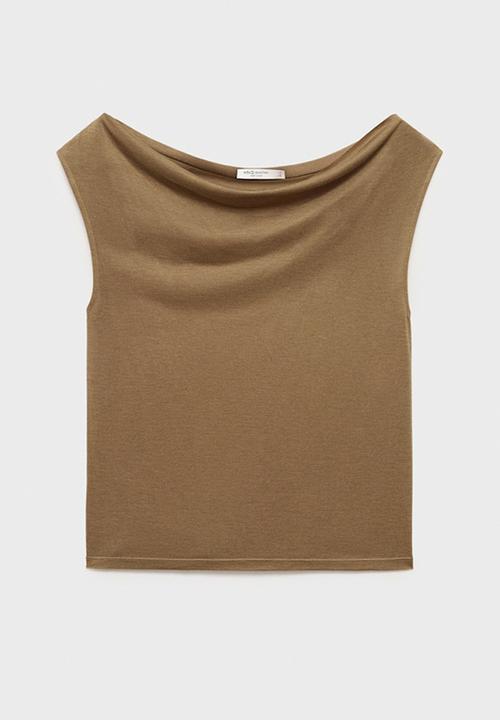 MANGO - Top Marcelin - Beige & Khaki