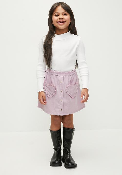 Pop Candy - Button down cord skirt - purple