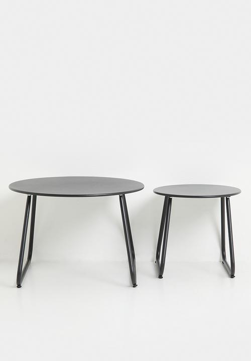 H&S - Side table set - 2 piece - black