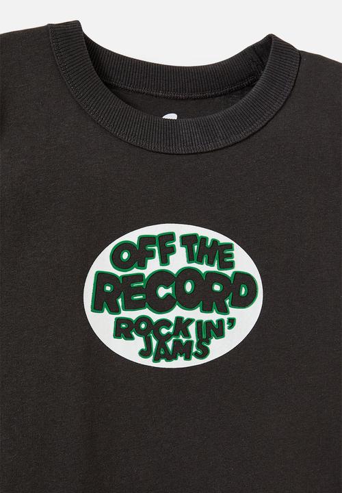 Cotton On - Jonny Short Sleeve Graphic Print Tee - Phantom Wash/Off The Record Rockin Jams