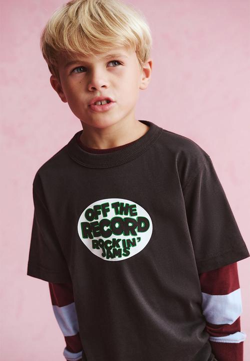 Cotton On - Jonny Short Sleeve Graphic Print Tee - Phantom Wash/Off The Record Rockin Jams