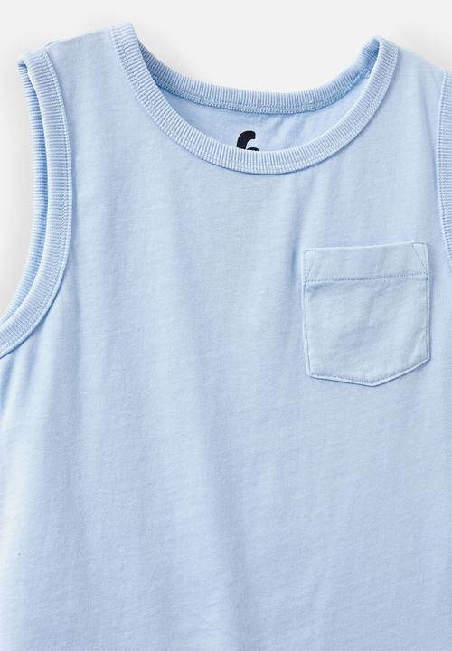 Cotton On - The Essential Tank - Dawn Blue Wash