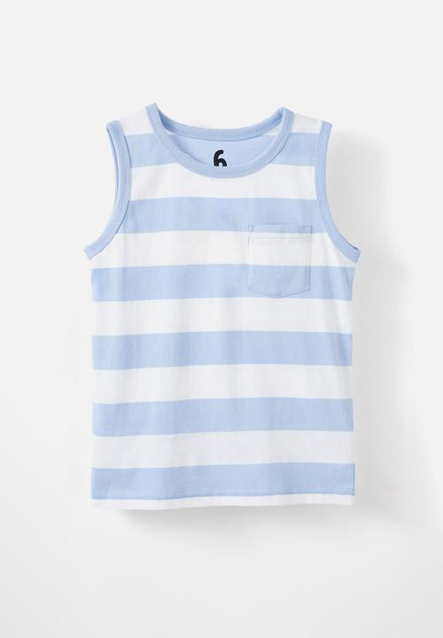 Cotton On - The Essential Tank - Dawn Blue/Vanilla Stripe