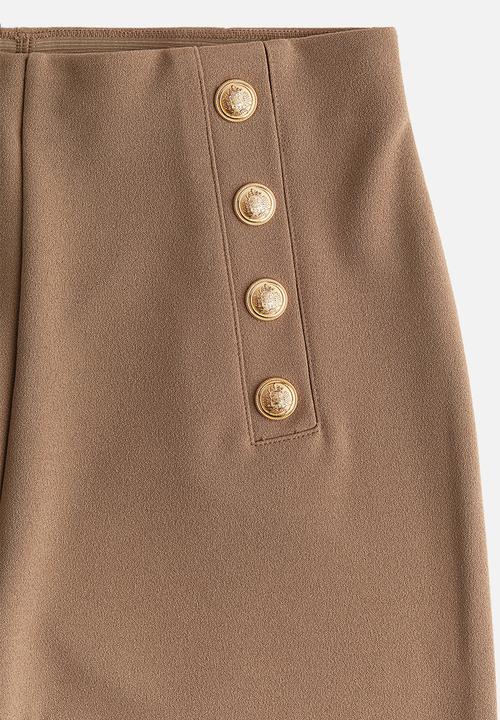 H&M - Button-front trousers - dark beige