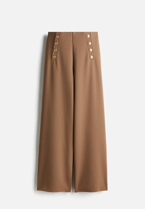 H&M - Button-front trousers - dark beige