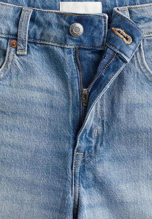 H&M - High-waisted denim shorts - light denim blue