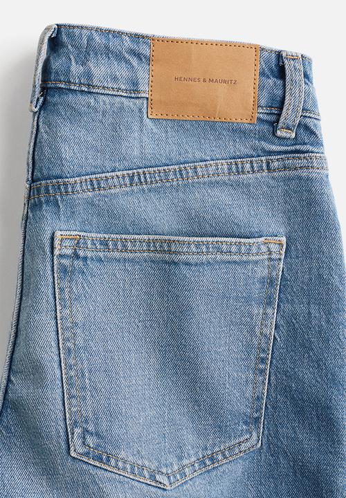 H&M - High-waisted denim shorts - light denim blue