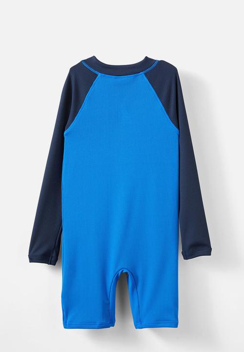 Cotton On - Felix Long Sleeve All In One - Harbour Blue/Squid Ink Splice