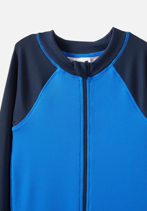Cotton On - Felix Long Sleeve All In One - Harbour Blue/Squid Ink Splice