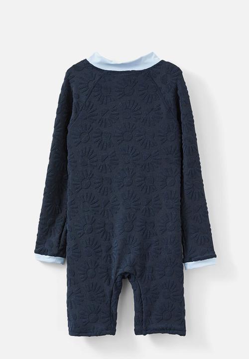 Cotton On - Felix Long Sleeve All In One - Squid Ink/Sun Rays