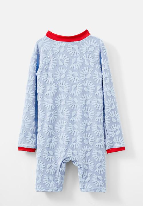 Cotton On - Felix Long Sleeve All In One - Dawn Blue/Sun Rays