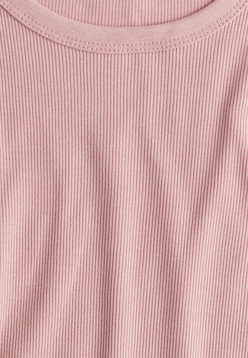 H&M - Ribbed t-shirt - dusty pink