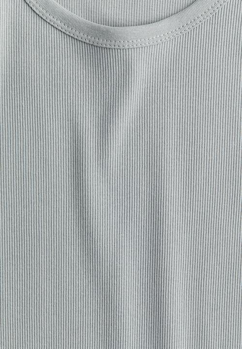 H&M - Ribbed t-shirt - light blue-grey