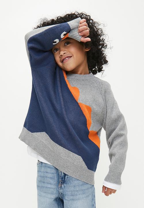 Pop Candy - Crew neck jersey - grey & navy blue