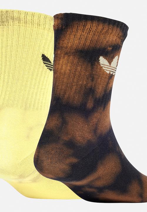 adidas Originals - Acid-Washed Crew Socks 2 Pairs - Brown/Yellow