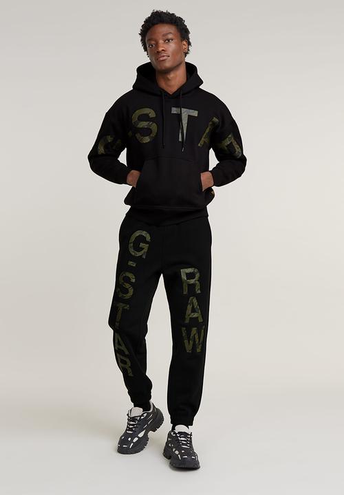 G-STAR - Embro print loose tapered sw pant - dk black