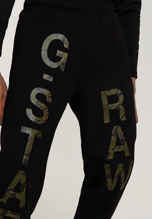 G-STAR - Embro print loose tapered sw pant - dk black
