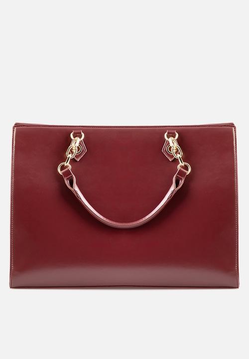 SISSY BOY - Elegance faux leather shopper bag-Burgundy