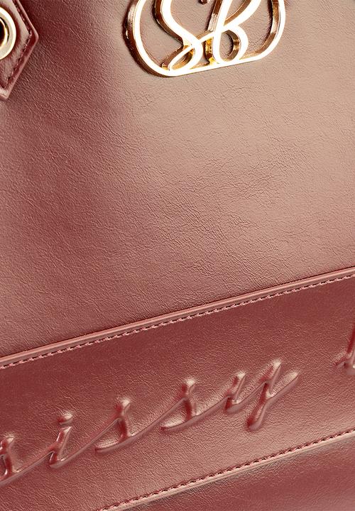 SISSY BOY - Elegance faux leather shopper bag-Burgundy