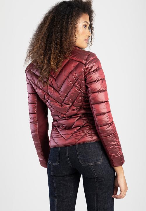 SISSY BOY - Cropped Puffer Jacket - Burgundy