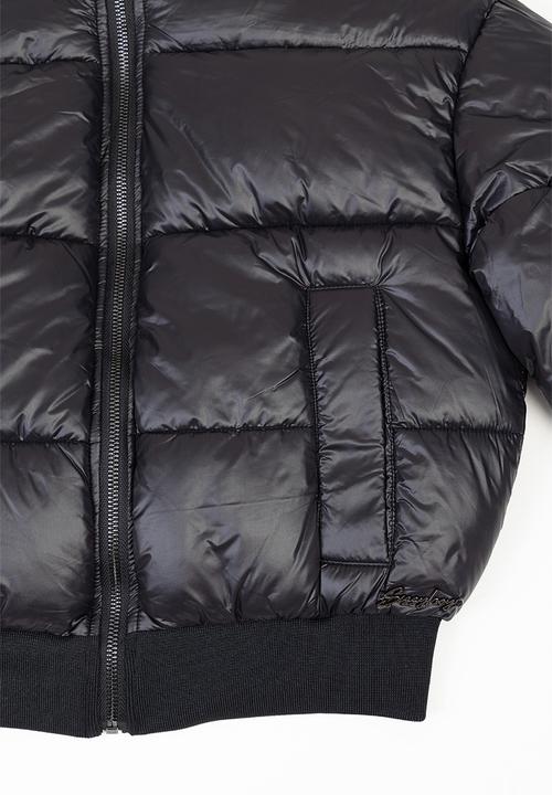 SISSY BOY - Puffer Jacket With Faux Fur Collar - Black
