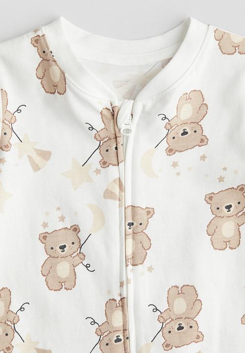 H&M - Patterned sleepsuit - white bears
