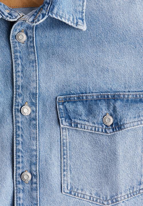 H&M - Oversized denim shirt - light denim blue