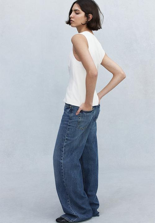 H&M - Feather soft super wide ultra high jeans - denim blue