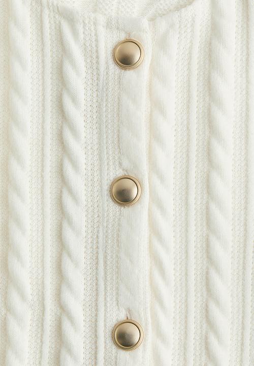 H&M - Cable-knit-look cardigan - cream