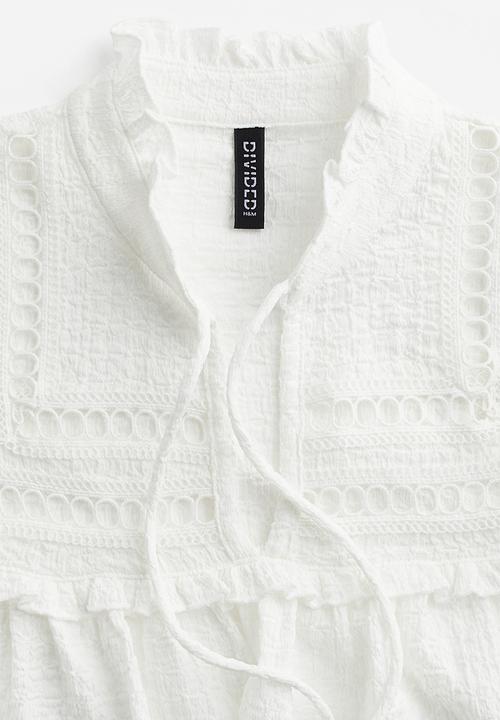H&M - Oversized frill-trimmed blouse - white