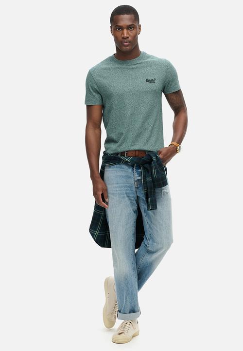 Superdry. - Essential Logo Emb Tee - Mid Pine Green Grit