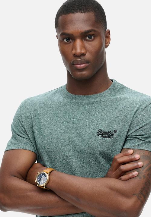 Superdry. - Essential Logo Emb Tee - Mid Pine Green Grit