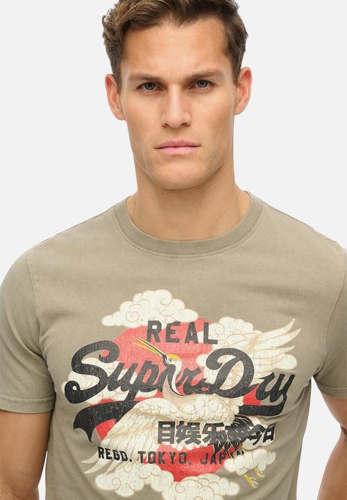 Superdry. - Vl Tokyo Relaxed Tee - Light Khaki Green