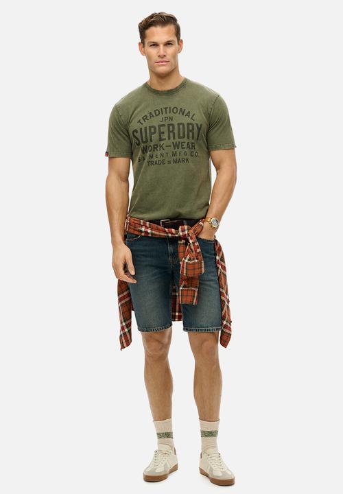 Superdry. - Machined Goods Workwear Tee - Sea Spray Green