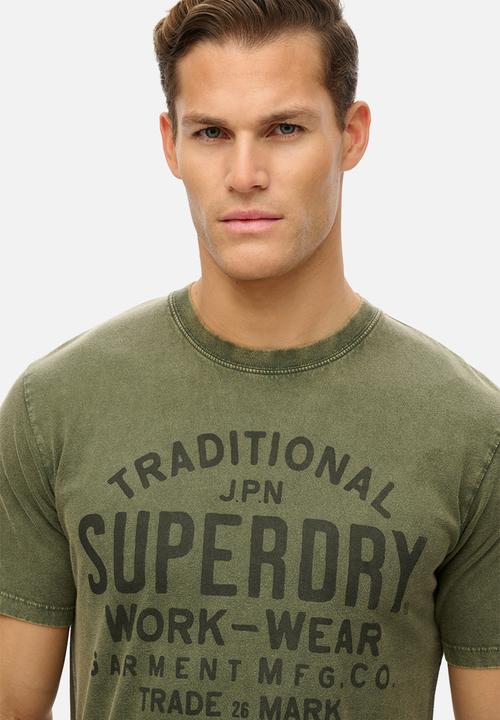 Superdry. - Machined Goods Workwear Tee - Sea Spray Green