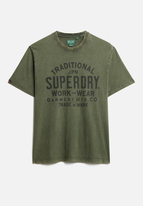 Superdry. - Machined Goods Workwear Tee - Sea Spray Green