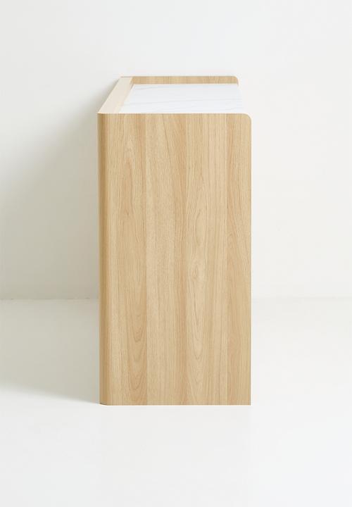 Hazel 6 drawer entry console - natural