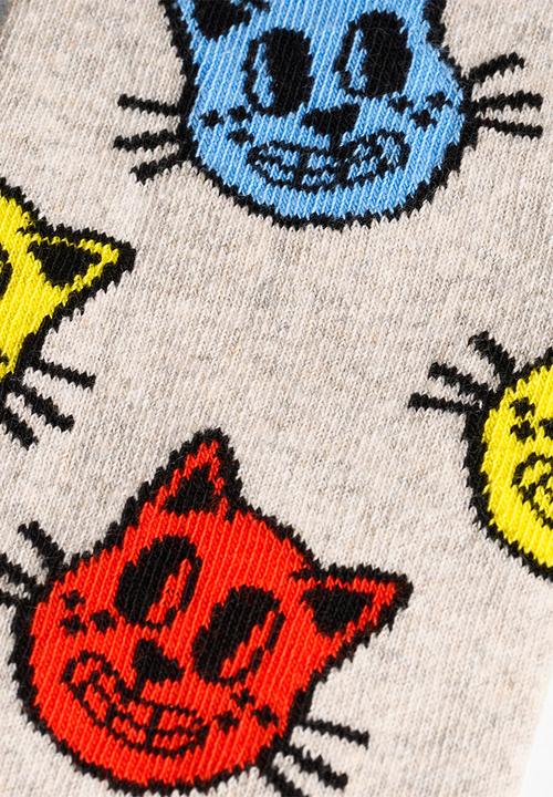 Happy Socks - Cat Sock - Grey