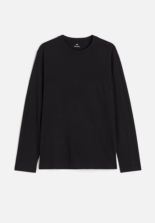 H&M - Regular fit jersey top - black