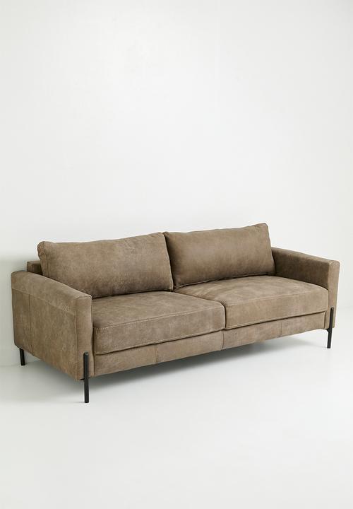Sixth Floor - Hadley genuine leather sofa - slate