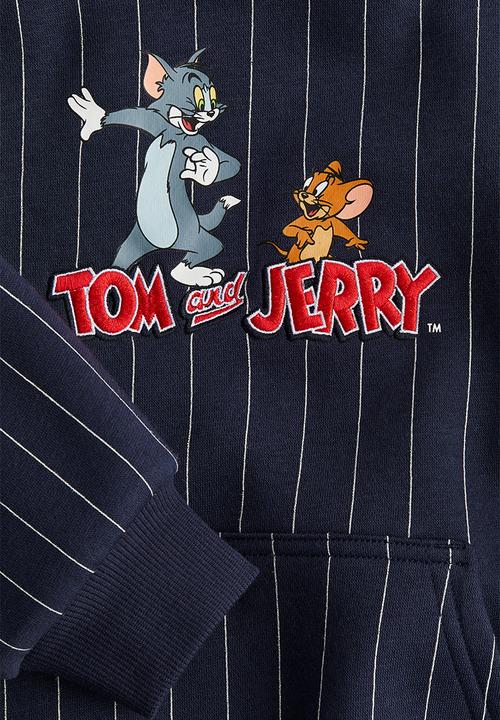 H&M - Print-motif hoodie - navy blue tom and jerry