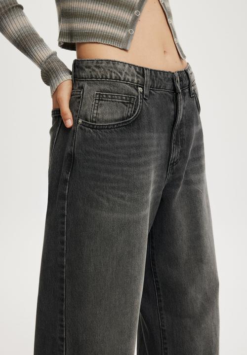 Cotton On - Relaxed wide jean - backbone black