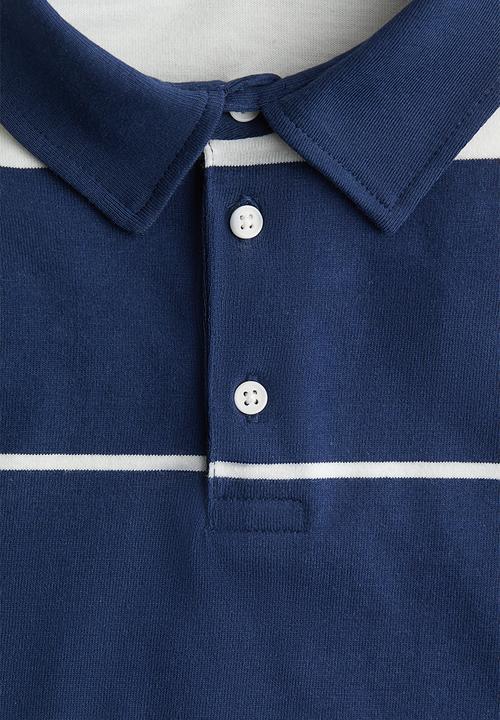 H&M - Cotton jersey rugby shirt - navy blue striped
