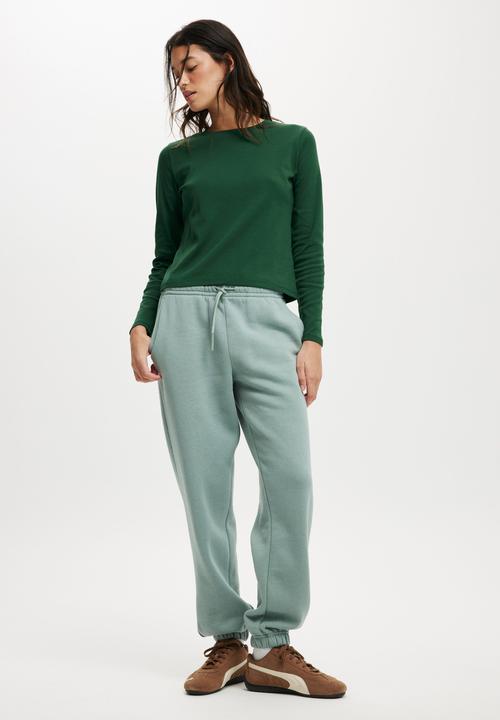 Cotton On - Classic fleece sweatpant - dark sage